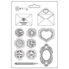   Nyomóforma - A5 - Shabby Rose letters and seals - K3PTA-5663 