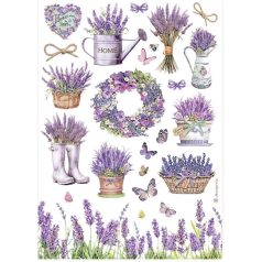  Stamperia rizspapír - A4 - 21x30 cm - Levendula - DFSA-4888 