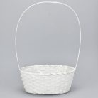 Bambusz füles ovál kosár fehér nagy - 23x17 cm, 32x20 cm