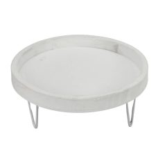  Dekorációs alap fém lábon - Fehér - 25 cm