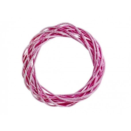 Vessző koszorú - pink - 25 cm 