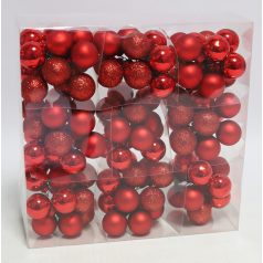 Üveg karácsonyfadísz pick - 2  cm - 12 db/csokor - Piros