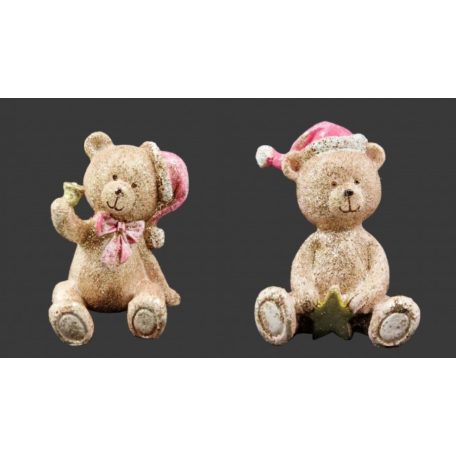 Maci figura rózsaszín glitteres -7 cm - Raktáron
