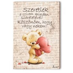 Falikép Szeretlek a szívem minden szeretetével 15x20cm 