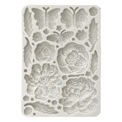   Szilikon öntőforma - A5 - Old Lace butterfly and flowers - KACMA-544