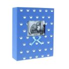 Fényképalbum babás koronás - Kék - 15x10 cm - 304 db  