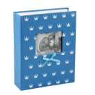 Fényképalbum babás koronás - Kék - 15x10 cm - 304 db  