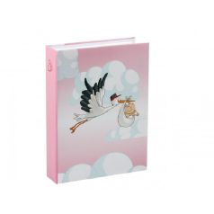 Fényképalbum gólyás rózsaszín - 200 db - 15x10 cm-es kép