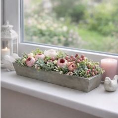 Antik fa tálca közepes - Szürke - 46x16x2,5 cm