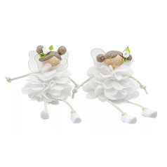 Lógólábú tündér fehér ruhában - 10 cm