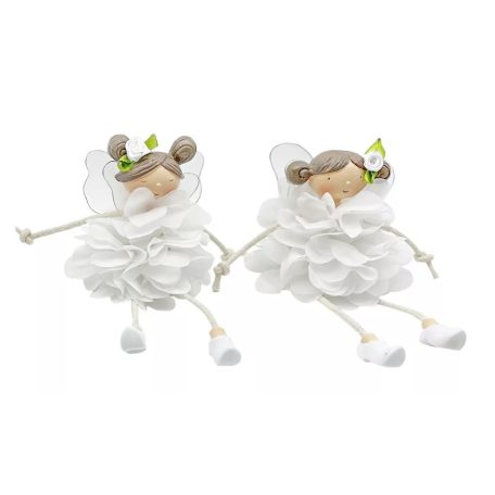 Lógólábú tündér fehér ruhában - 10 cm