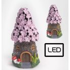 Virágtetős házikó LED-es - 8x15 cm
