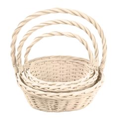    Füles kosár - Natúr - 33 cm, 30 cm, 28 cm - 3 db-os szett