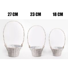 Fonott kosár - Szürke - 3 db-os szett