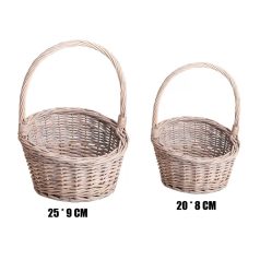Kosár fonott kerek - 20x8 cm, 25x9 cm - 2 db-os szett