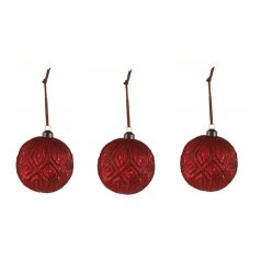 Üveg karácsonyi gömb - Piros - 10 cm 