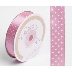   Pöttyös szatén szalag - Rózsaszín - 1,5 cm, 2,5 cm - Raktáron