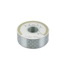 Pöttyös szatén szalag - Szürke - 1,5 cm, 2,5 cm - 25 méter - Raktáron