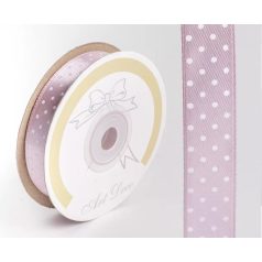   Pöttyös szatén szalag - Mályva - 1,5 cm, 2,5 cm - 25 méter - Raktáron