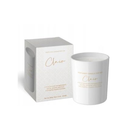 Clair és Noir illatgyertya üvegben - For Her/For Him - 10 cm - 2 féle - 220g 