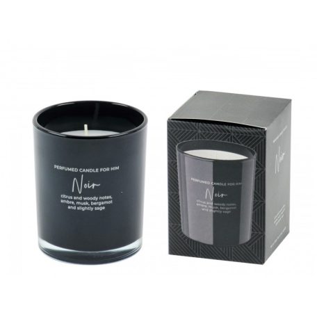 Clair és Noir illatgyertya üvegben - For Her/For Him - 10 cm - 2 féle - 220g 