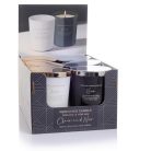 Clair és Noir illatgyertya üvegben - For Her/For Him - 10 cm - 2 féle - 220g 