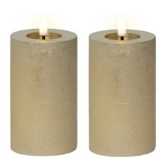 Gyertya LED-es - Arany - 15x7 cm