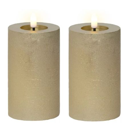 Gyertya LED-es - Arany - 15x7 cm