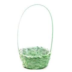 Füles bambusz kosár - Zöld - 19x9x32 cm