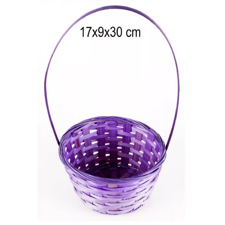 Füles bambusz kosár - Lila - 17x9x30 cm