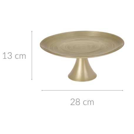 Üveg tortaállvány - Arany - 28 cm