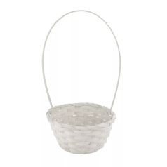 Bambusz fonott kosár - Fehér - 42x19 cm
