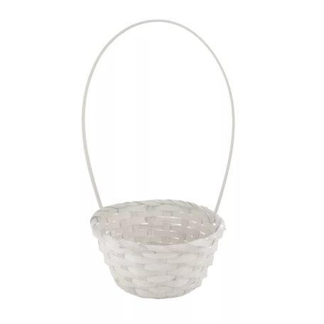 Bambusz fonott kosár - Fehér - 42x19 cm