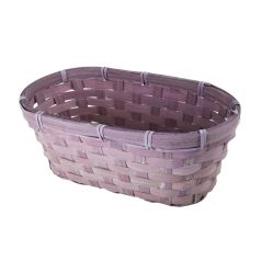 Bambusz ovál fonott tál - Lila - 28x13x11 cm 