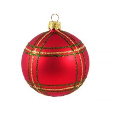 Karácsonyfadísz gömb piros - 8 cm