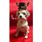 Kutya figura szarvas sapkában - 23 cm