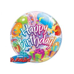 Lufi átlátszó buborék Happy Birthday 56cm 