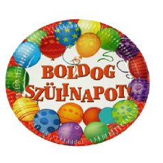 Papírtányér Boldog Szülinapot 6db 23cm 