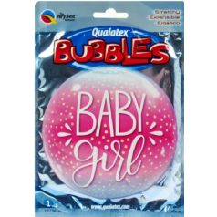 Lufi fólia bubble Baby Girl rózsaszín - 56 cm