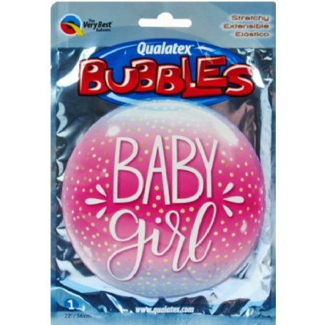 Lufi fólia bubble Baby Girl rózsaszín - 56 cm