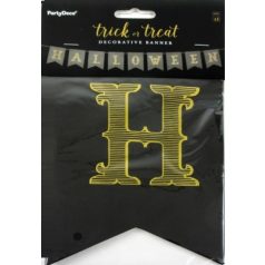 Halloween betűfüzér fekete-arany - 20x175 cm