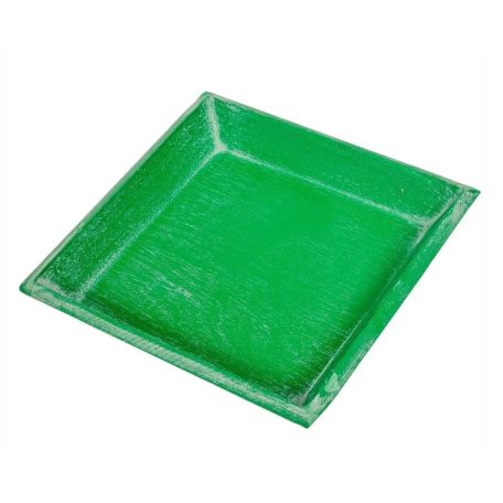 Fa tálca - Zöld - 20x20x3 cm 