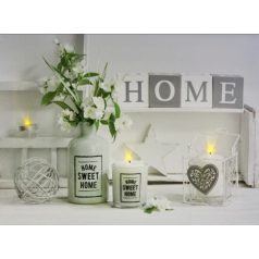 3 LEDes világító falikép fehér Sweet home - 40x30cm 