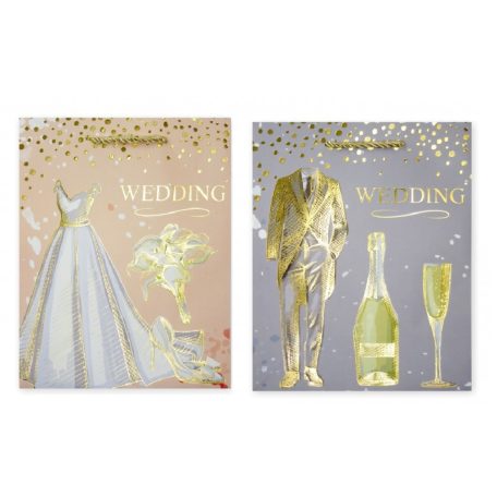 Ajándéktasak Wedding nagy - 2 féle - 26x10x32 cm 