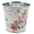 Fém kaspó rózsás - 12x12x11,5 cm