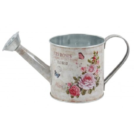 Fém kaspó rózsás - 12x12x11,5 cm