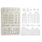 Szilikon öntőforma - A5 - Christmas village - KACMA-616