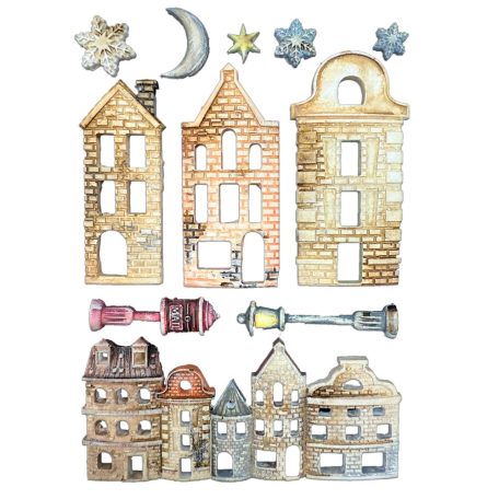 Szilikon öntőforma - A5 - Christmas village - KACMA-616
