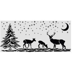   Stamperia - Karácsonyi stencil - Christmas deers - 12x25 cm - KSTDL-169