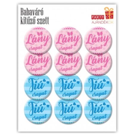 Babaváró kitűző szett - 3 cm - 12 db/csomag